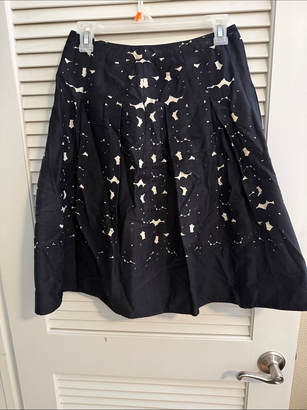 Etcetera Black Circle Skirt with Cream Abstract Print